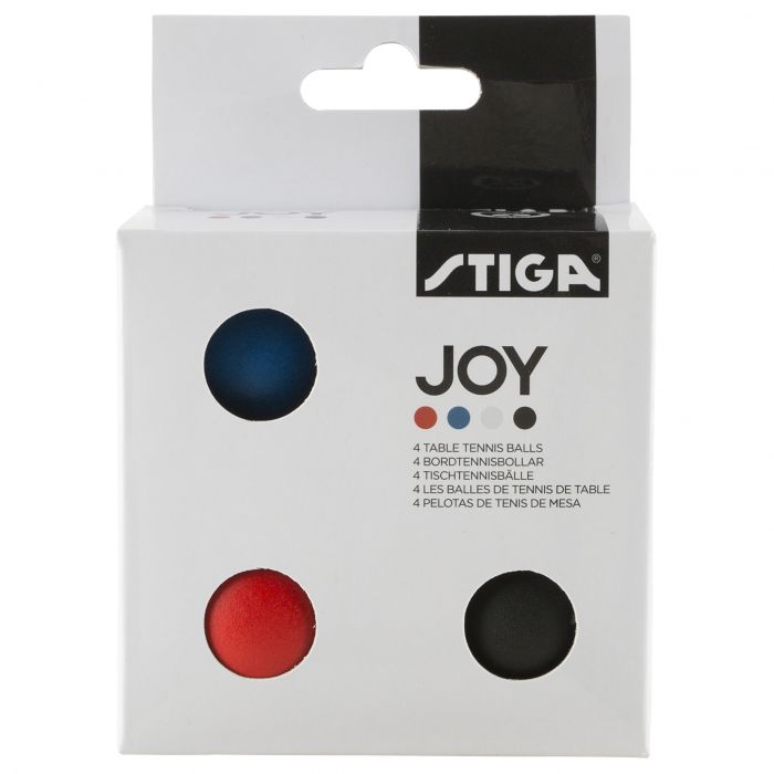 Stiga-Ping Pong- Table Tennis-BALL JOY 4-PACK RED,BLACK,BLUE