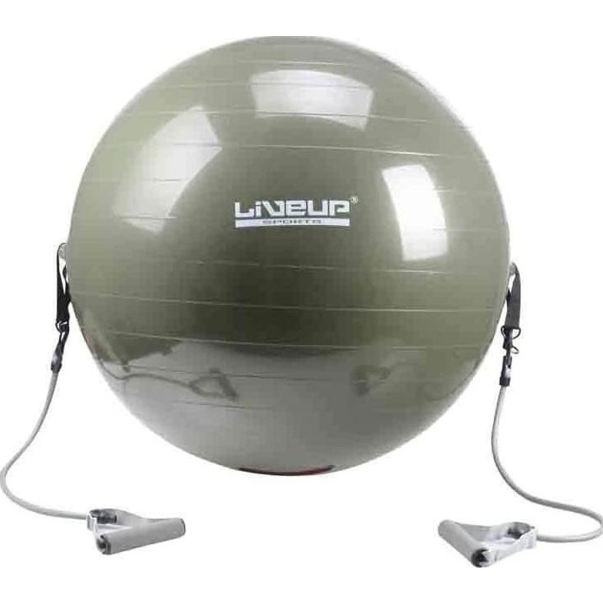 Live Up-Unisex-Accessories-GYM BALL Grey WITH EXPANDER