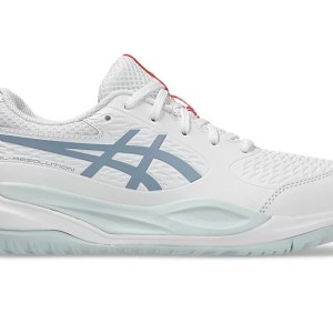 Asics-Kids-Tennis-Footwear-Gel Resolution X Grade School-White/Grey Blue